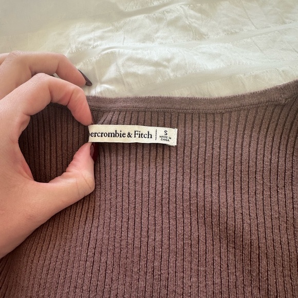 Abercrombie & Fitch Square Neck Ribbed knit sweater Bodysuit - Brown - Picture 3 of 3